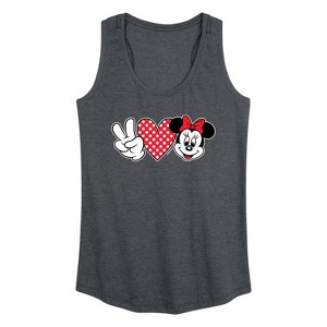 Women's - Disney - Peace Love Mickey Graphic Racerback Tank - 1 of 4
