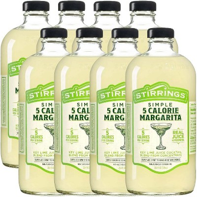 Stirrings Simple 5 Calorie Margarita Cocktail Mix 750ml Bottles - Real Juice No Preservatives - Drink Mixer