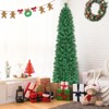 Tangkula 5/6/7/8 FT Fiber Optic Artificial Christmas Tree Prelit Pencil Christmas Tree with 361/517/697/889 Branch Tips Foldable Metal Stand - 2 of 4