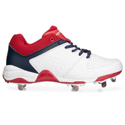 Red white and on sale blue cleats softball