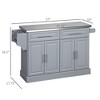 NicBex 2 Drawer Kitchen Island Cart with 2-Door Cabinet,Kitchen Island with Rack and Metal Handles,Modern Kitchen Table,Island Table for Kitchen - 2 of 4
