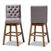 2pc Set Gregory Fabric Upholstered Wood Swivel Barstool with Backs - Baxton Studio - 2 of 4