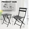 Bistro Table and Chairs Set, 3 Piece Foldable Patio Furniture Set, Outdoor & Indoor Bistro Set for Patio Balcony Porch Poolside, 2 Chairs and 1 Table - 2 of 4