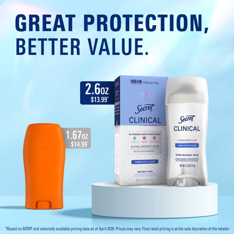 Secret Clinical Strength Completely Clean Invisible Solid Antiperspirant & Deodorant, 6 of 14