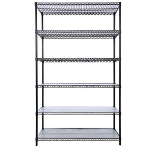 6 Tier 6000lbs Capacity Storage Shelves, Adjustable Garage Storage Shelving With Wheels, Metal Wire Shelving Unit, For Warehouse, Pantry - 1 of 4