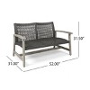 Outdoor Patio Loveseat Sofa Set, Wicker Loveseat Sofa for 2 People, Loveseat Sofa with Acacia Wood Frame and Woven Seating-Coolbibila - 4 of 4