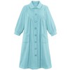 Collections Etc Plush Fleece Button Front Robe with Pockets, Collar - 3 of 3