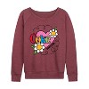 Women's - Coca-Cola - Coke Adds Life Heart Flower Lightweight French Terry Wide Neck Long Sleeve Shirt - 2 of 4