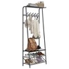 Coat Rack, 4-In-1 Hall Tree, Entryway Shoe Bench Coat Standwith Metal Frame, 3-Tier Shelf and 10 Hooks for Entryway,Hallway, Bedroom - 3 of 4
