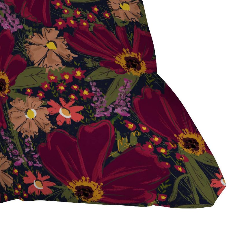 Maroon Floral Throw Pillow - Deny Designs, 4 of 7