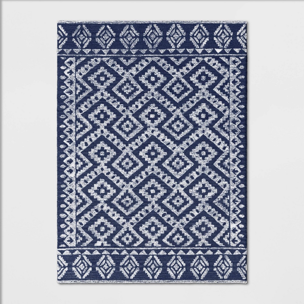 5'X7' Jacamar Tribal Design Tufted Area Rug Navy - Opalhouse was $179.99 now $89.99 (50.0% off)