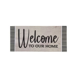 Evergreen Wood Grain Welcome Sassafras Indoor Outdoor Switch Doormat 1'10"x10" Multicolored - 1 of 4
