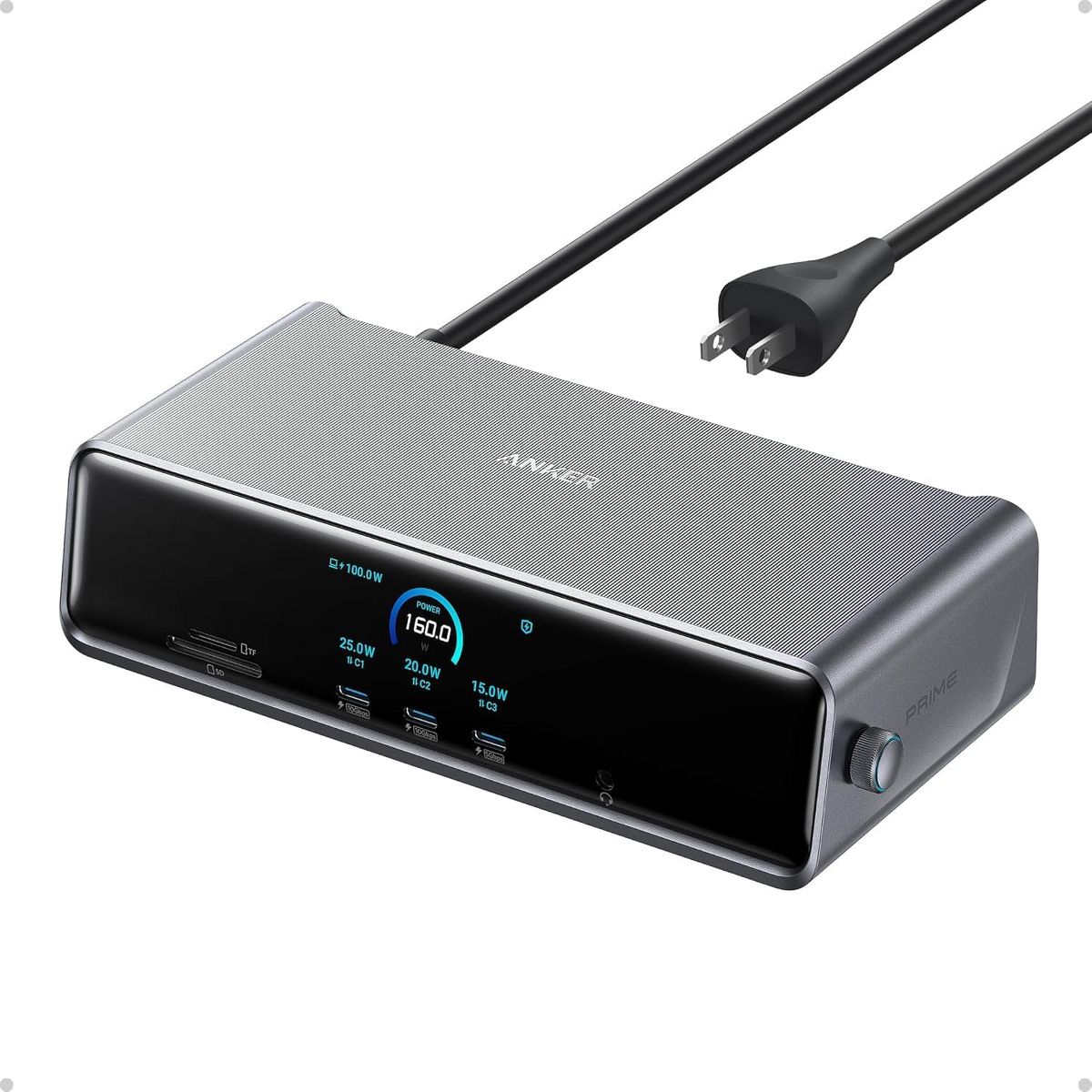 Refurbished Anker Prime Docking Station (DL7400), 14-in-1, DisplayLink, 140W Max, Smart Display, Triple 4K@60Hz (2 HDMI+1 DP), for Windows Laptops