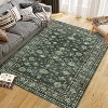 Indoor Washable Area Rug, Vintage Living Room Carpet, Floral Bedroom Retro Accent Throw Rug Office Dining Room Nursery, Brown/Black/Gray/Green - 4 of 4