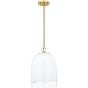 Mitzi Lennon 1 - Light Pendant in  Aged Brass Orrizonte Shade - 1 of 1