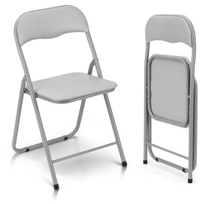 Folding Chairs, Stackable Metal Frame Foldable Chair with Padded Seat and Ergonomic High Back for Events & Home