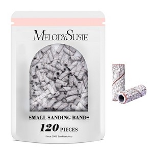MelodySusie 120 Pcs Nail Drill Bits Small Sanding Bands for 3.1mm Mandrel Bit, for Acrylic Nails Gel Manicures and Pedicure (Only Sanding Bands) - 1 of 4