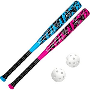 Ortiz34 2 Pack Bat & Ball Set - Graffiti Plastic Bat & Ball Homerun Set- David Ortiz Backyard Baseball Set for Youth, Kids, Teenagers, Adults - 1 of 4