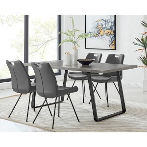 5-Piece Dining Set with Rectangular Table and 4 Upholstered Chairs - 1 of 4