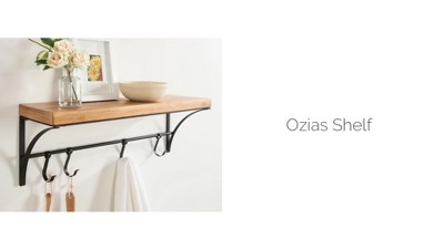 24 X 9 Ozias Shelf With Hooks Rustic Brown/black - Kate & Laurel All  Things Decor : Target