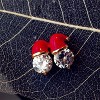 Crystal Bead Christmas Hat Santa Claus Stud Earring for Women Friend Party Holiday Xmas New Year Jewelry - 2 of 3