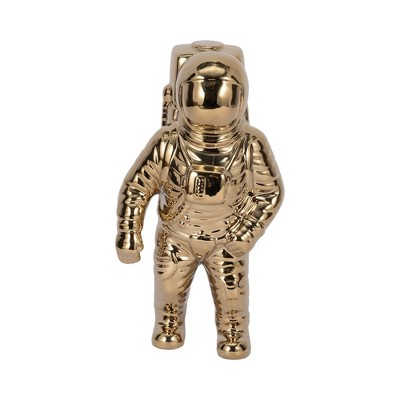 Sagebrook Home 11" Ceramic Astronaut Sculpture Contemporary Modern Metallic Statuette Table Decor