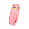 Ross-Simons Pink Jade and .20 Carat Amethyst Ring With 14kt Yellow Gold - 3 of 4