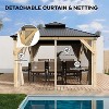 10x10 Ft Hardtop Gazebo with Netting and Curtains, Wood Gazebo Heavy Duty Double Roof for Patio, Backyard - 4 of 4