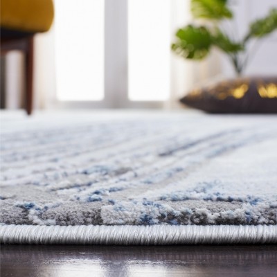Contemporary Abstract Swirls 79" Square Area Rug in Gray
