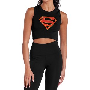 Women's Supergirl Logo Sleeveless Crop Top Tank - 1 of 4