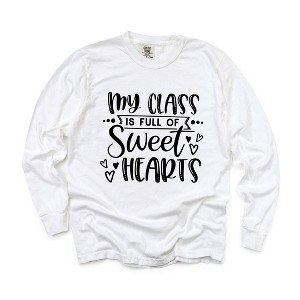 Simply Sage Market Women's My Class Is Full Of Sweet Hearts Long Sleeve Garment Dyed Tee - 1 of 2