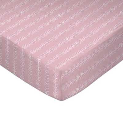 Lolli Living Baby Crib Fitted Sheet - Pink Vines