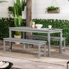 3pc Acacia Wood Simple Patio Dining Set - Saracina Home - 2 of 4