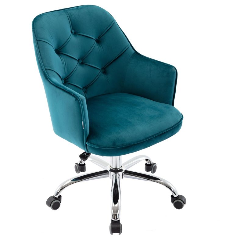 Modern Velvet Home Office Swivel Shell Chair-ModernLuxe, 5 of 15