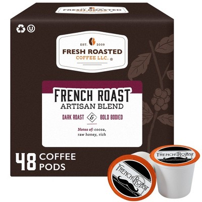 Fresh Roasted Coffee - French Roast Dark Roast Single Serve Pods - 48CT