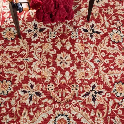 Chelsea Red and Ivory Hand-Hooked Wool Area Rug