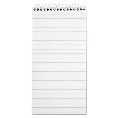 TOPS Reporter’s Notepad, Wide/Legal Rule, White Cover, 70 White 4 x 8 Sheets, 12/Pack