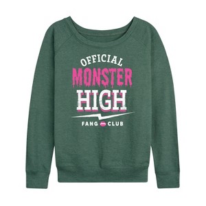 Women's - Monster High - Fang Lightweight French Terry Wide Neck Long Sleeve Shirt - 1 of 4