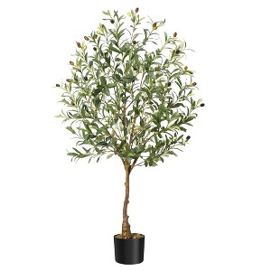 Artificial Olive Tree Tall Faux Potted Olive Plant, Fake Olive Tree  and Fruits Artificial Tree - 1 of 4