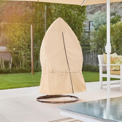 Beige Waterproof Outdoor Patio Egg Chair Cover, 70'' H x 45'' W