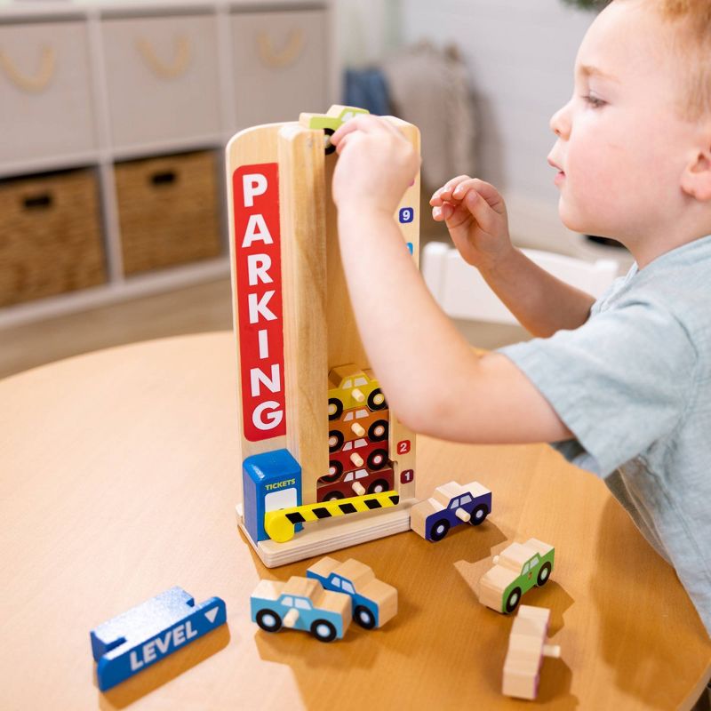 Melissa &#38; Doug Stack &#38; ct Wooden Parking Garage With 10 Cars, 3 of 10