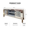 Modern Mirrored Silver TV Stand for 65" TVs, Media Console with Doors, Entertainment Cabinet for Living Room-The Pop Home - 4 of 4