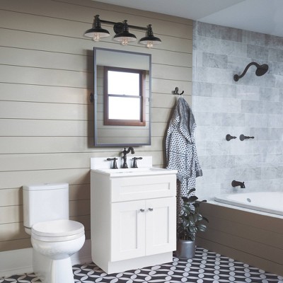 Brookings White Shaker 25" Bathroom Vanity with Marble Top