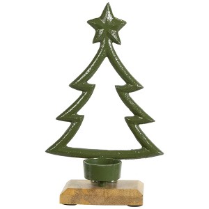 Northlight Winter Tree with Star Topper Metal Christmas Tealight Holder - 9.5" - 1 of 4