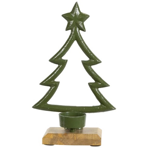 Northlight Winter Tree with Star Topper Metal Christmas Tealight Holder - 9.5" - image 1 of 4