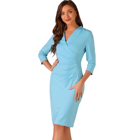 Light blue office dress best sale