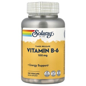Solaray Vitamin B-6, Timed Release, 100 mg, 120 VegCaps - 1 of 4