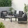 Christopher Knight Home Rajiv 4 Pieces Modern Outdoor Aluminum Chat Set - 2 of 4