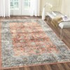 Washable Distressed Floral Print Living Room Rugs, Retro Accent Low Pile Bedroom Dining Room Carpet, Non Slip Floor Cover for Home Office - 3 of 4