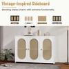The Misty Moon Retro 3-Door Sideboard with Large Storage Space Artificial Rattan Doors and Metal Handles - 4 of 4